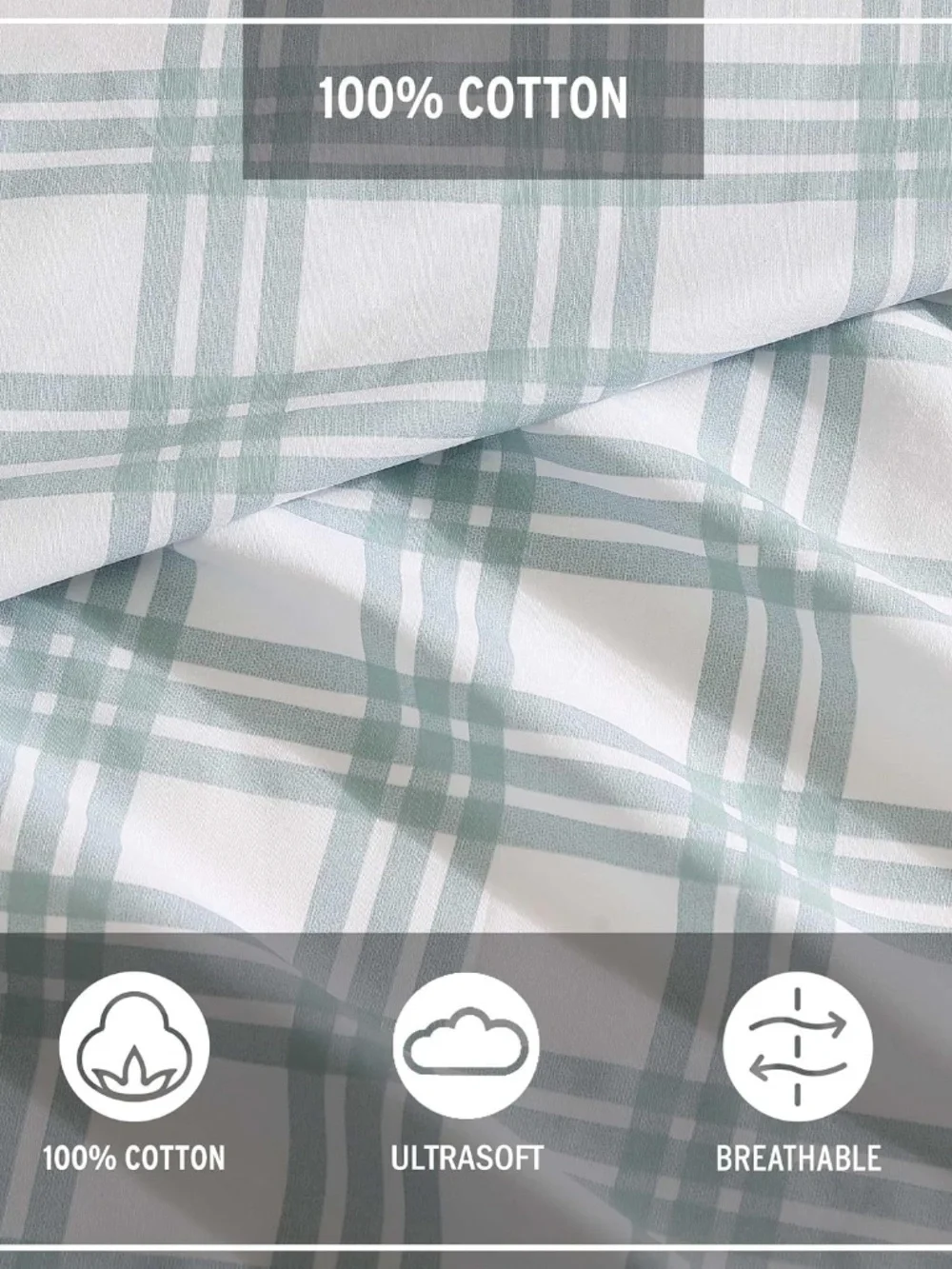 Eddie Bauer Full Sheets,Cotton Percale Bedding Set, Crisp & Cool Home Decor